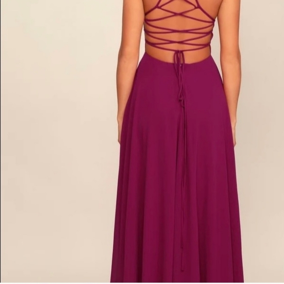 Lulus medium Strappy to be Here Magenta Maxi Dress - Picture 4 of 4